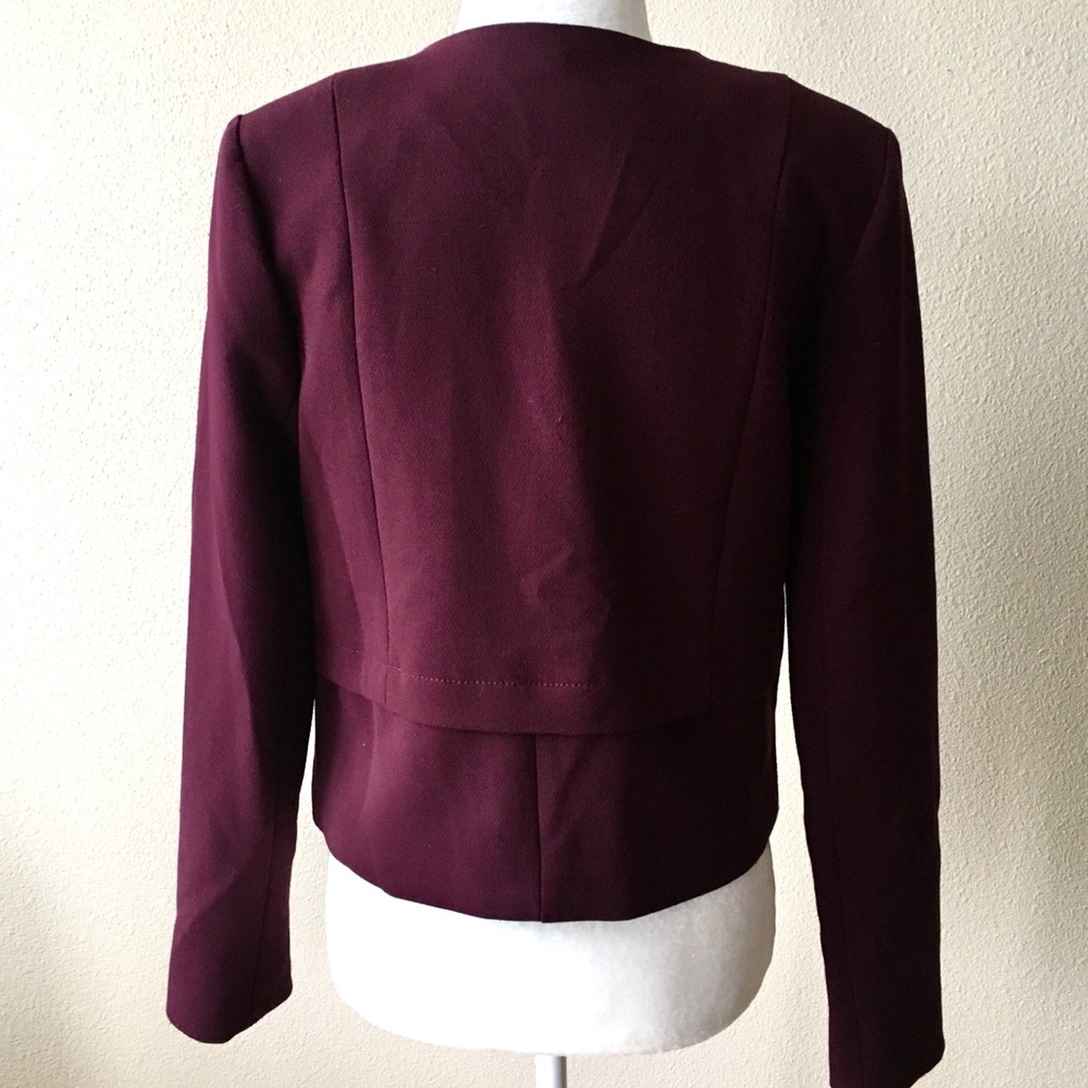 Gap Structured Button Up Blazer Jacket Burgundy - image 4